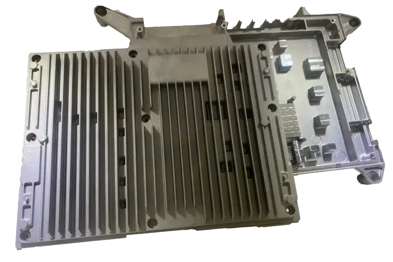 Aluminum die cast heat sink baseplate with machined mounting surfaces