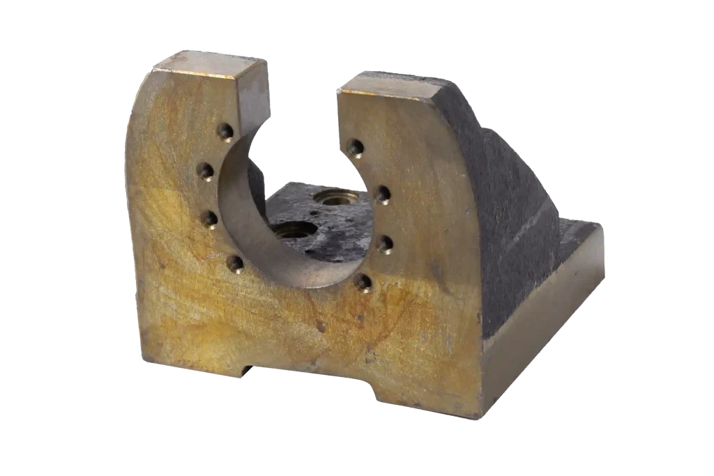 Cast iron bearing seat casting with machined bore and mounting base