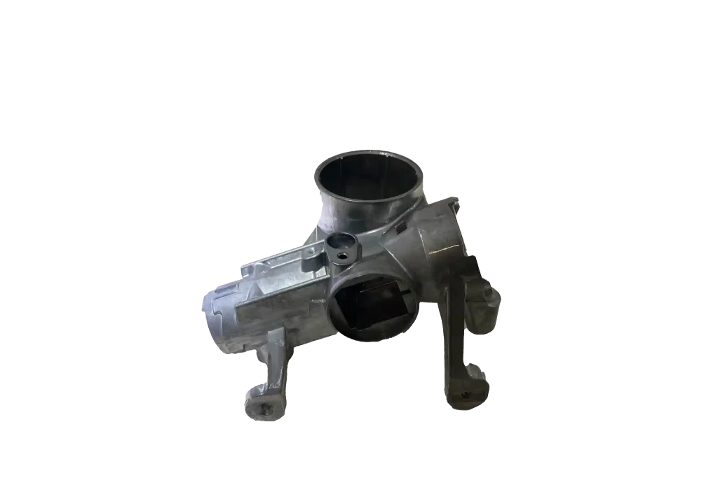 Aluminum die cast mounting bracket with boss features and machined holes