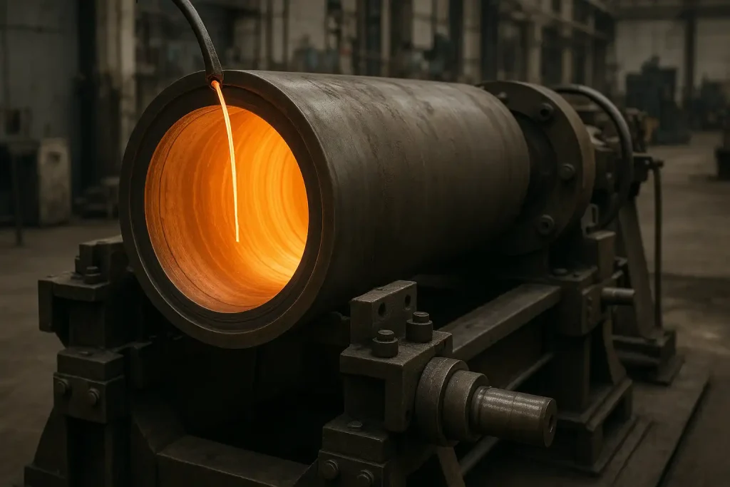 Ductile iron centrifugal casting process for tubular components