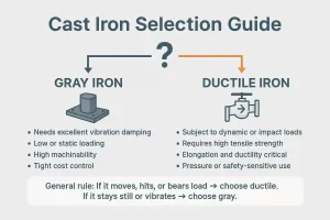 Cast iron material selection infographic