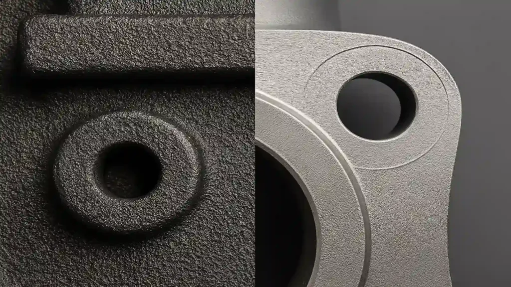 Cast iron and cast steel texture comparison