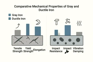 Comparison of mechanical properties: gray iron vs ductile iron