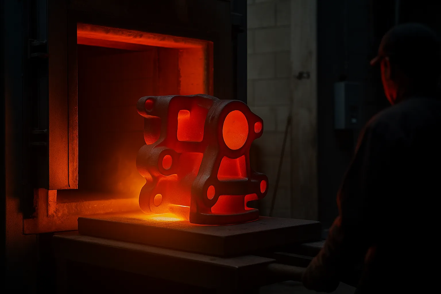 Heat treatment process of a metal casting component in a furnace