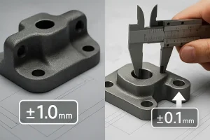Comparaison des pièces moulées avec différentes tolérances affectant le coût de l'usinage