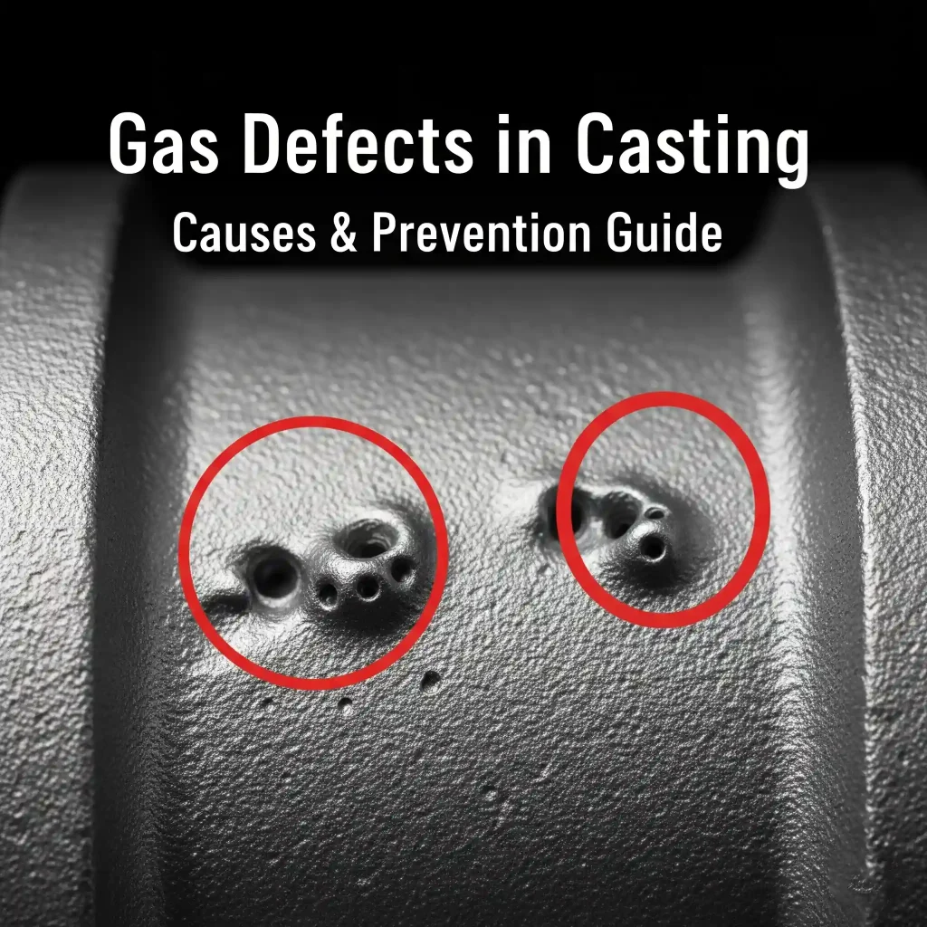 Exemple de défauts de gaz de coulée, montrant la porosité et les trous d'épingle.