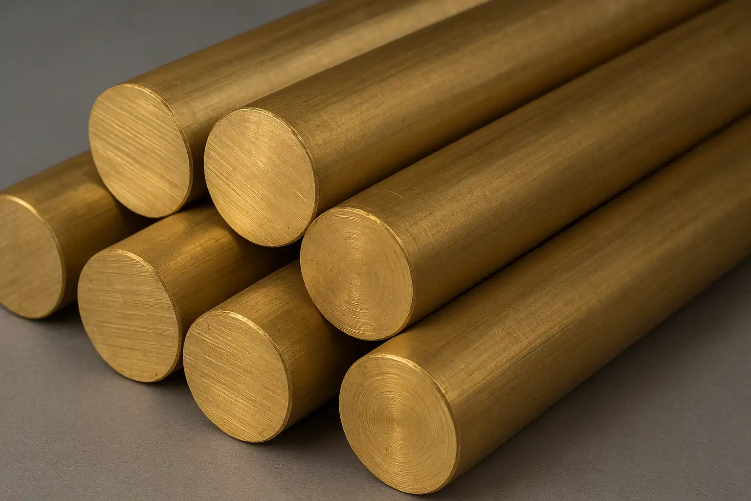 Aluminum bronze round bar material with machined surface texture