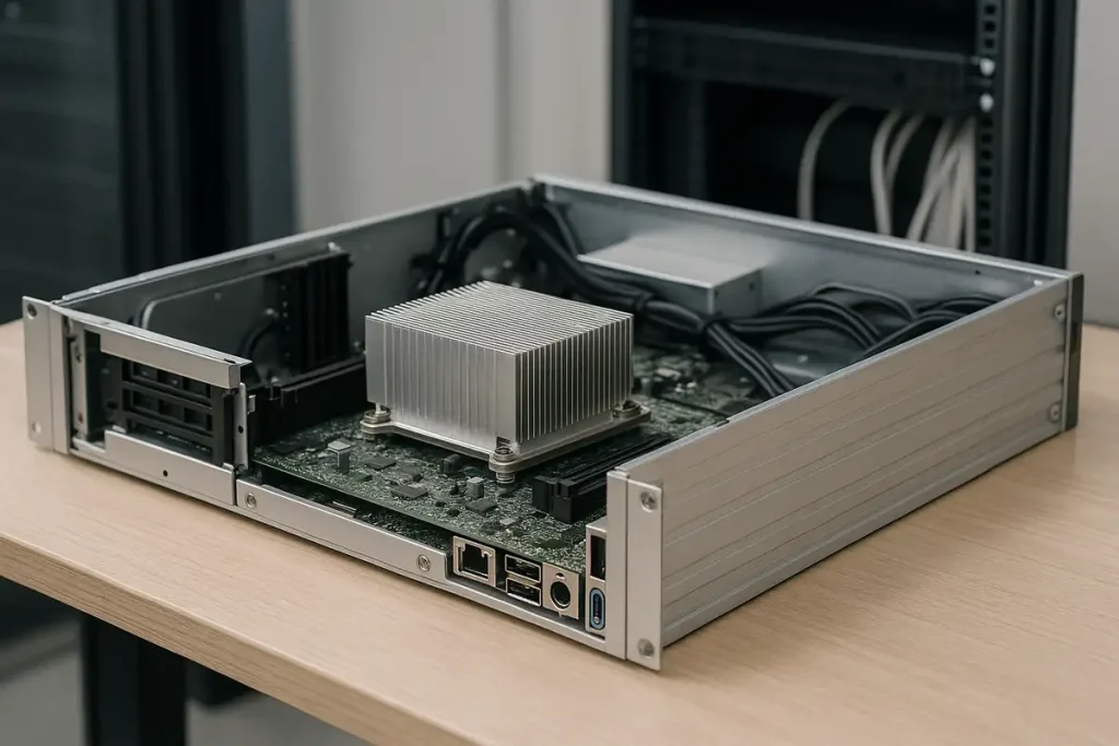 Aluminum server heatsink used for efficient thermal management in data center equipment.