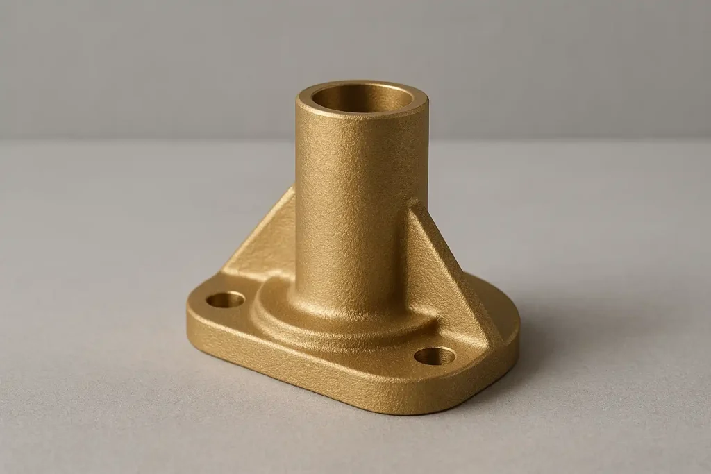 Brass casting mount base with flanged support structure