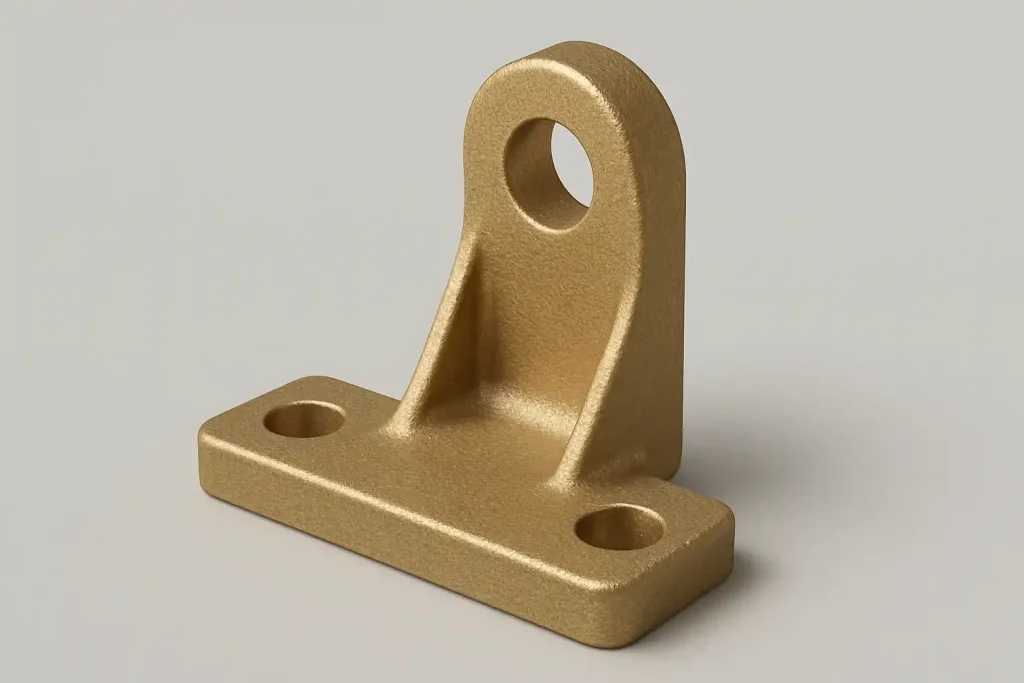 Brass casting mounting bracket with single-hole upright support
