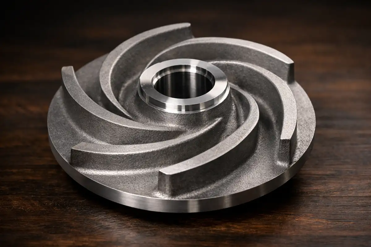 허브가 가공된 고정밀 410 스테인리스 스틸(CA15) 인베스트먼트 주조 펌프 임펠러.