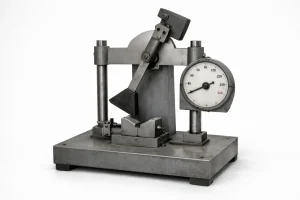 Charpy pendulum impact testing machine used to measure the impact strength and toughness of metals
