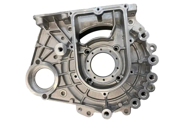 Aluminum housing cover with reinforcing ribs and circular openings