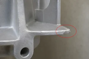 Misrun defect on low-pressure die cast aluminum edge