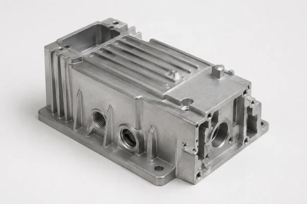 adc12-aluminum-alloy-casting-housing ADC12-Gehäuse aus Aluminiumlegierung mit Rippen und bearbeiteten Befestigungsvorrichtungen