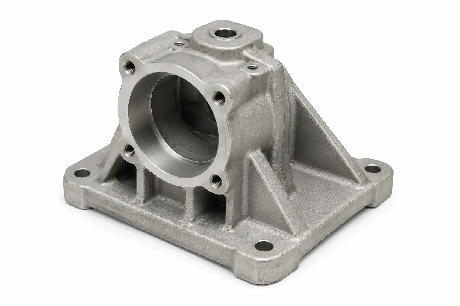 LM25 aluminum alloy casting housing with machined bore and mounting holes