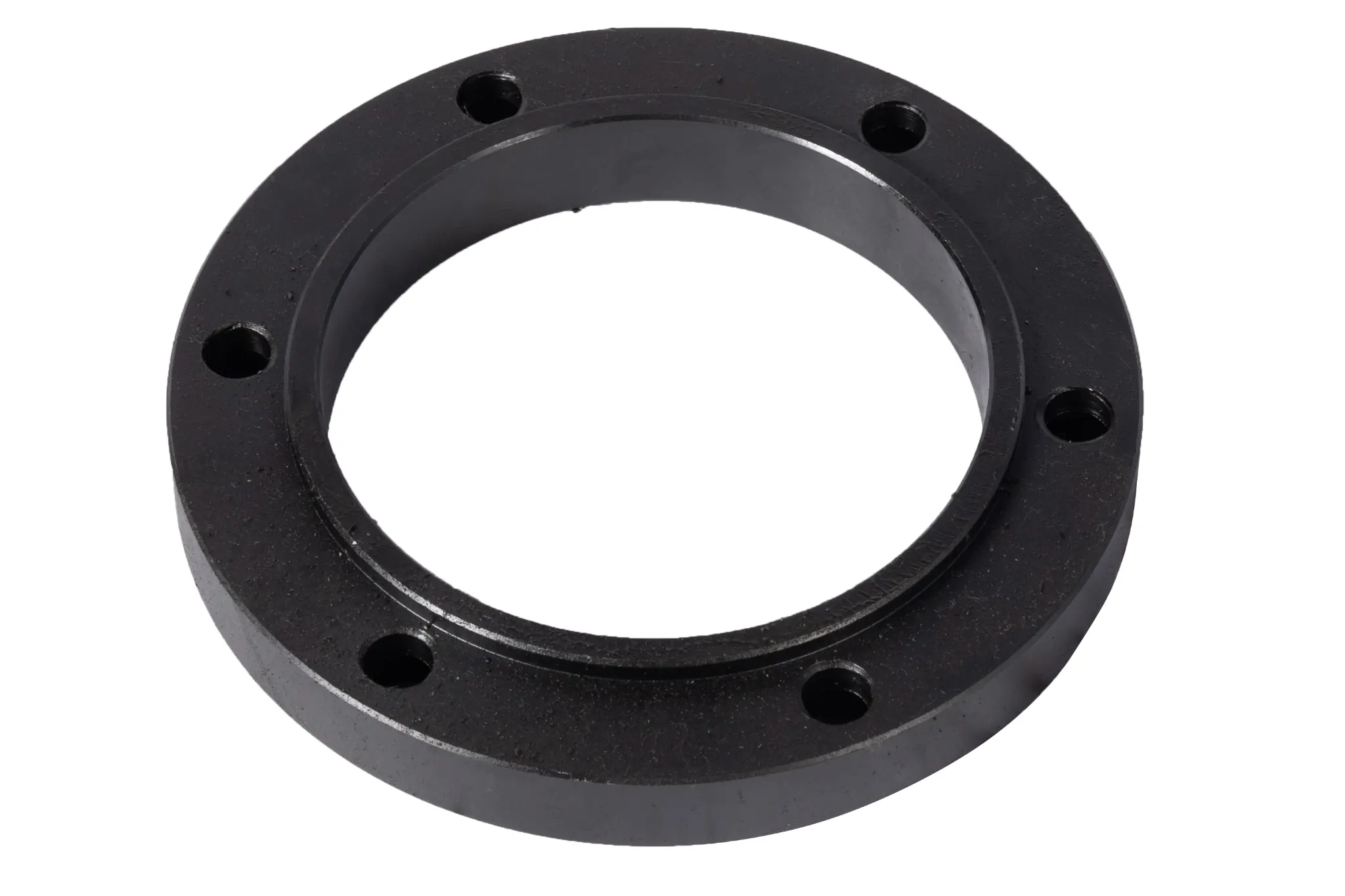 Custom bearing support flange with precision machined bore and mounting holes