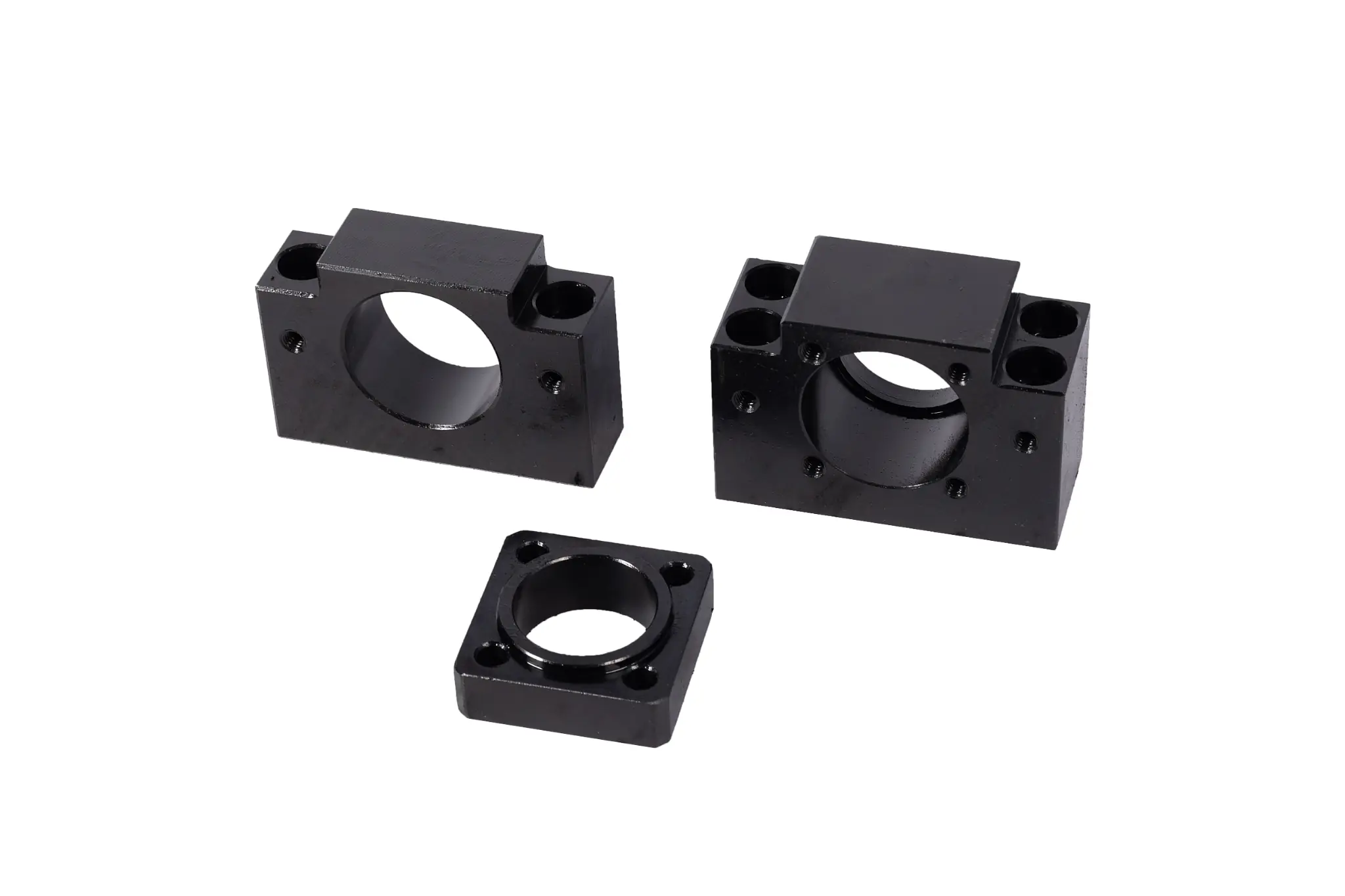 Split bearing housing casting with machined bore and mounting holes