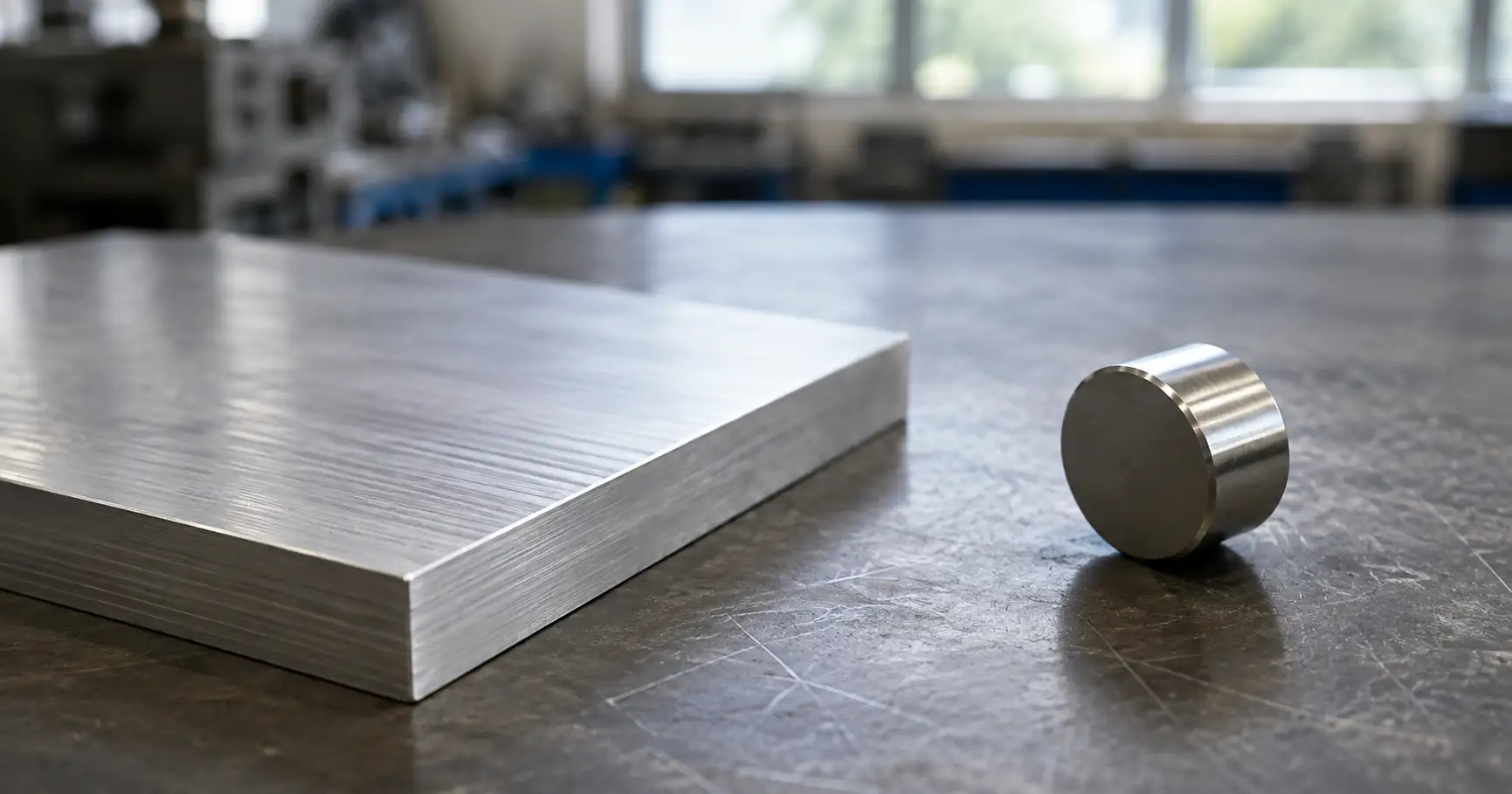 Aluminum plate and magnet showing that aluminum is not attracted to magnets