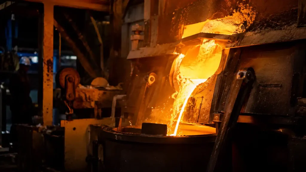 Austempered ductile iron heat treatment process in an industrial furnace