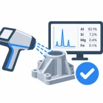 Material verification of an aluminum casting using a handheld analyzer