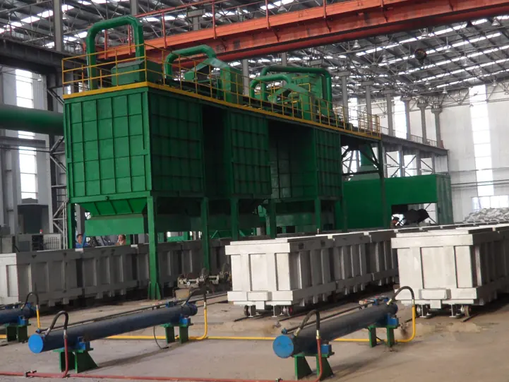 Sand casting production line with continuous sand mixing equipment